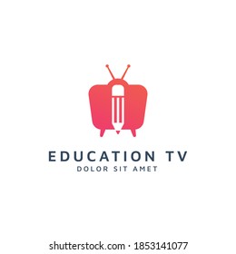 Design des negativen Raumlogos für Fernsehen und Bildung