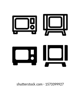 Television Electronics 32 Pixel Perfect Outline Glyph Icon Vector
