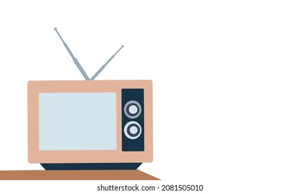 television and empty room vector illustration