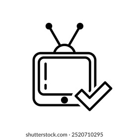 Televisión, entretenimiento, tecnología, lista de verificación, Vector