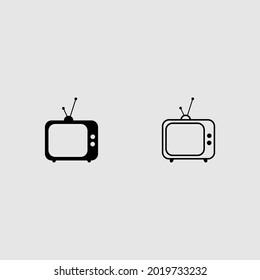 conjunto de iconos de relleno y contorno de televisión, ilustración vectorial aislada