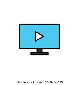 Television with filled line icon vector illustration