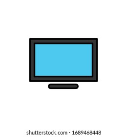 Televisión con ilustración vectorial de icono de línea rellena