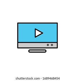 Fernseher mit gefüllter Vektorillustration