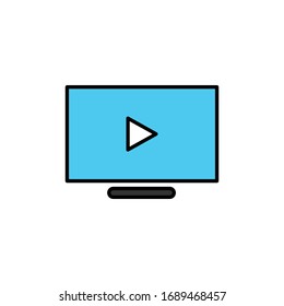 Television with filled line icon vector illustration