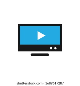 Television with flat icon illustration 
