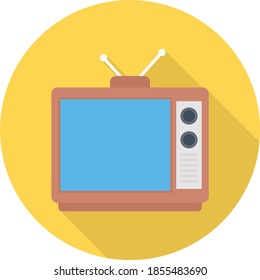 television flat with shadow icon
