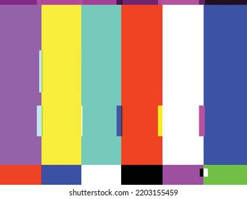 Television Glitch Screen Error Themed Colorful Stock Vector (Royalty