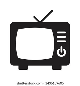television glyph flat vector icon