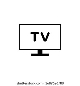 Televisión con ilustración de icono de glifo