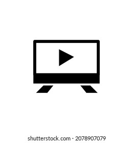 Television With Glyph Icon Illustration