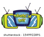 television, hand drawing style, pop art, illustration, vector