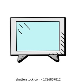 diseño vectorial dibujado a mano por televisión. icono multimedia