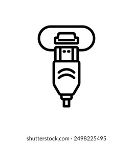 Ilustración vectorial De Icono De Contorno De Puerto Hdmi De Televisión