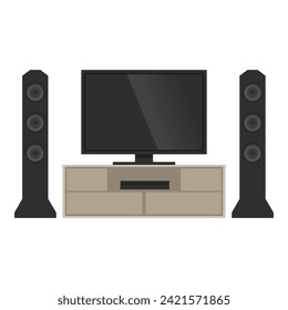 Television home theater icon cartoon vector. Music player. Personal disc