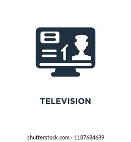 Television icon. Black filled vector illustration. Television symbol on white background. Can be used in web and mobile.