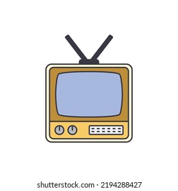 Television icon in color, isolated on white background 