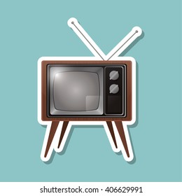 Television icon design, vector illustration