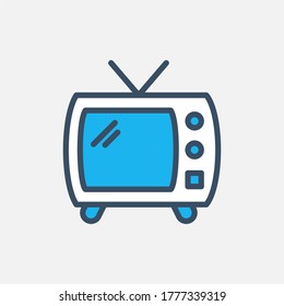 icono de televisión diseñado en un estilo plano