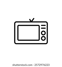 Television icon flat editable icon mark