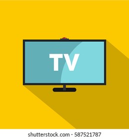 Television icon. Flat illustration of television vector icon for web