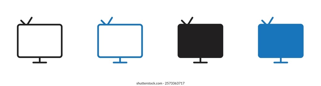 Television icon Flat line symbol