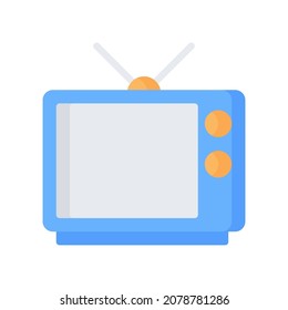 Icono de televisión, Icono de estilo plano ilustración vectorial, Adecuado para sitio web, aplicación móvil, impresión, presentación, infografía y cualquier otro proyecto.