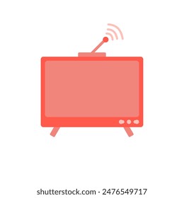 Television icon with flat style for your design. Tv icon. Television with antenna on the top icon design