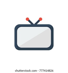 Television icon flat symbol. Isolated vector illustration of tv sign concept for your web site mobile app logo UI design.