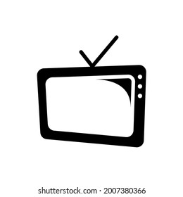 television icon of glyph style design vector template