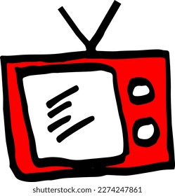 television icon, hand drawn television shape