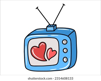 Television Icon with Heart Decoration