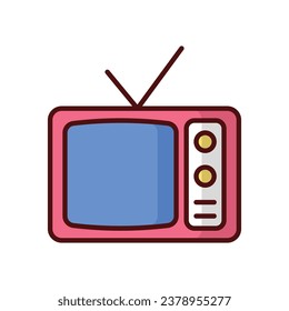 Icono de televisión aislar ilustración de material vectorial de fondo blanco