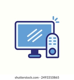 icono de televisión, gadget de tema de icono azul aislado