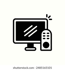 icono de televisión, glifo aislado icono tema gadget