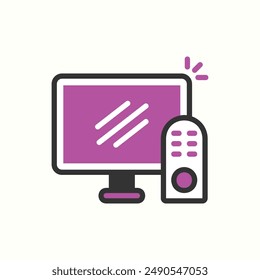 icono de televisión, glifo aislado icono tema gadget