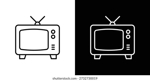 Ícone de televisão no design de linha. ícone de traçado editável.