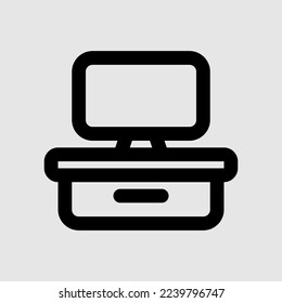 Television icon in line style about furniture, use for website mobile app presentation
