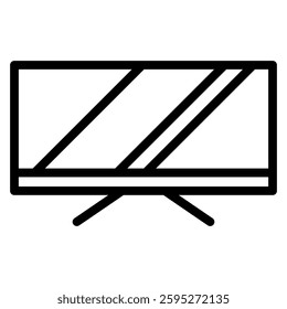 television icon in line style. This icon related with broadcast, news, report and more.