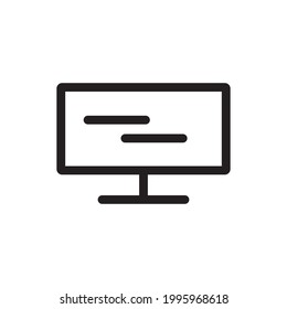 television icon or logo vector illustration of isolated sign symbol, vector illustration with high quality black outline.