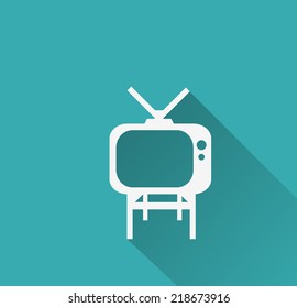 Television icon ( long shadow )