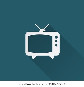 Television icon ( long shadow )