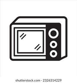 Television icon. Microwave oven icon. Vector and glyph