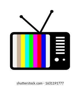 Television icon no signal with a white background
