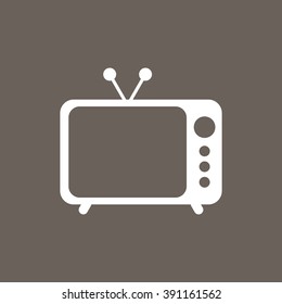 Television Icon on Dark Gray Color. Eps-10.