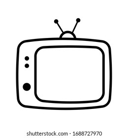 Television icon outline isolated vector illustration