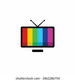 icono de televisión con concepto de arco iris