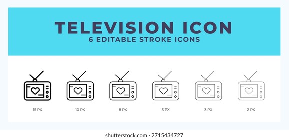 Television icon. Regular line. Thin line. Bold line. Vector illustration.