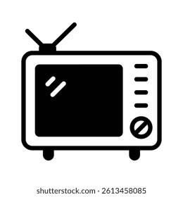 Television icon representing broadcasting, media, and visual communication