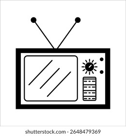 Television icon representing broadcasting, media and visual communication